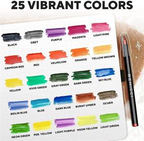 img 2 attached to 🎨 Vibrant Artist Watercolor Brush Pens Set of 26 with Bonus Water Brush Pen - Perfect for Fun Watercolors - Non-Toxic, Flexible Nylon Tips - Paper Pad, Carry Case Included - Gift Ready Package!