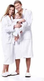 img 4 attached to 🚿 Organic Combed Cotton Bathrobe Towel Spa Robe for Men and Women - Lightweight Unisex White Large (Fits All Sizes)