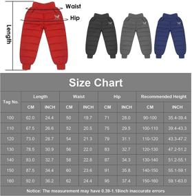 img 1 attached to 👖 Warm Winter Snow Trousers for Kids, Puffer Snowpants for Girls and Boys, Waterproof Hiking Pants, Thick and Cozy Rain Pants, Ages 4-10 Years