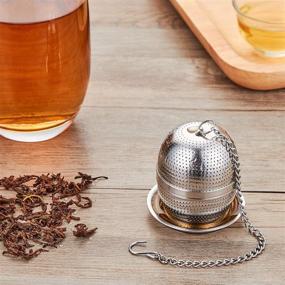 img 1 attached to 🍵 YEOSEN Tea Infuser Ball: Stainless Steel Mesh Strainer for Loose Leaf Tea with Fine Threaded Connection and Drip Tray