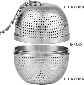 img 3 attached to 🍵 YEOSEN Tea Infuser Ball: Stainless Steel Mesh Strainer for Loose Leaf Tea with Fine Threaded Connection and Drip Tray