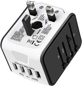 img 4 attached to Ultimate Worldwide Travel Adapter: All-in-One 4 USB with Electrical Plug for 160 Countries (White)