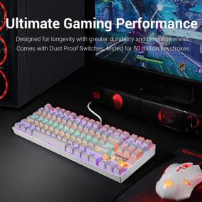img 3 attached to 🌈 Redragon K552 RGB LED Rainbow Backlit Mechanical Gaming Keyboard with Red Switches - Windows Compatible (87 Keys, White)