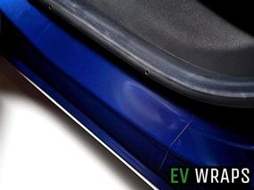 img 2 attached to 🔵 Clear EV Wraps Rear Door Sill Protector for Tesla Model 3: Prevent Scratches with Style!