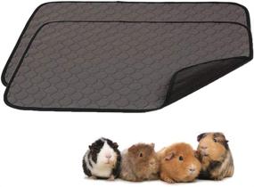 img 4 attached to Washable Guinea Pig Fleece Cage Liners - Waterproof Reusable & Anti 🐹 Slip Bedding with Fast Absorbent Pee Pad for Small Animals, like Dog and Cat