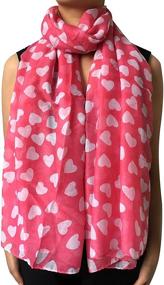 img 1 attached to 💖 Lina & Lily Loving Hearts Print Large Scarf: Perfect Valentine's Day Gift for Her