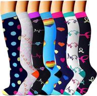 🏃 best athletic & medical compression socks for women & men - 7 pairs, 15-20 mmhg - ideal for running, flight travel & nurses logo