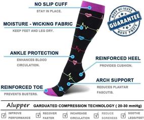 img 3 attached to 🏃 Best Athletic & Medical Compression Socks for Women & Men - 7 Pairs, 15-20 mmHg - Ideal for Running, Flight Travel & Nurses