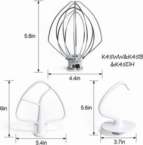 img 4 attached to 🔧 Funmit K45WW Wire Whip K45DH Dough Hook K45B Coated Flat Blade Paddle with Scraper: An Ultimate Stainless Steel Kitchen-Aid Tilt-Head Stand Mixer Attachment Combo