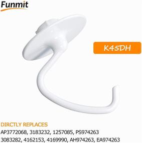 img 1 attached to 🔧 Funmit K45WW Wire Whip K45DH Dough Hook K45B Coated Flat Blade Paddle with Scraper: An Ultimate Stainless Steel Kitchen-Aid Tilt-Head Stand Mixer Attachment Combo