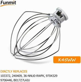 img 3 attached to 🔧 Funmit K45WW Wire Whip K45DH Dough Hook K45B Coated Flat Blade Paddle with Scraper: An Ultimate Stainless Steel Kitchen-Aid Tilt-Head Stand Mixer Attachment Combo