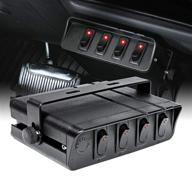 🔌 high-quality 4-gang 12v rocker switch box for auto automotive lights, marine, truck & more - 20 amp max., 12 awg wires, 12 volt dc logo