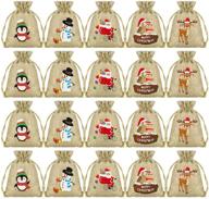 50pcs kuuqa burlap christmas drawstring bags - small jute goodie bags bulk for christmas party supplies logo