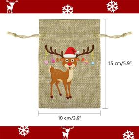 img 3 attached to 50Pcs KUUQA Burlap Christmas Drawstring Bags - Small Jute Goodie Bags Bulk for Christmas Party Supplies