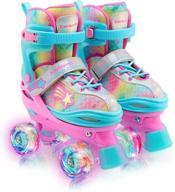 🌈 xino sports adjustable roller skates with led light up wheels - rainbow kids skates for girls & boys - ideal for indoor & outdoor use logo