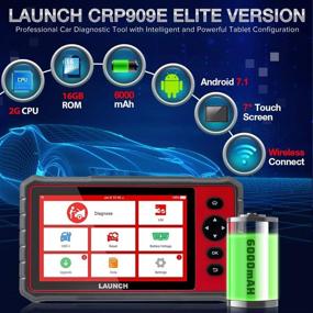 img 1 attached to Полная система OBD2-сканер LAUNCH CRP909E: новый Android 7.0 автомобильный диагностический инструмент с 16 сбросами кодов сброса, программа ключей, TPMS, SAS, DPF, IMMO, ABS Bleeding, обновление WiFi бесплатно - в подарок TPMS.