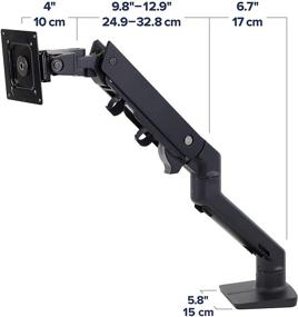 img 1 attached to 🖥️ Ergotron HX Однорукий мониторный держатель для широкоформатного монитора - универсальное степлое крепление VESA для изогнутых мониторов до 49 дюймов, 28-42 фунтов - матово-черный