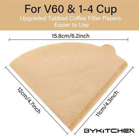 img 3 attached to ☕ 200-Count BYKITCHEN V60 Cone Coffee Filters Size 02 - Disposable Natural Brown Paper Filters for Pour Over Coffee Dripper and Maker