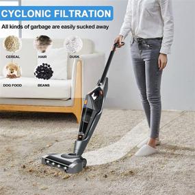 img 3 attached to 🧹 Cordless Vacuum Cleaner with 2200mAh Li-Ion Battery - Powerful Suction Stick Vacuum, 12000Pa - 4-in-1 Lightweight Handheld Vacuum for Home, Hard Floors, Carpets, Cars, and Pet Hair