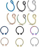 sovsefd 20 gauge clip on fake septum nose rings: non piercing stainless steel hoop jewelry for men, women, and girls logo