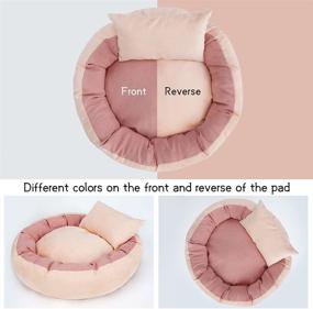 img 3 attached to 🐱 Ultra Soft Anti-Anxiety Fluffy Cat Bed Donut Round Dog Bed - 20in Cozy Pet Bed for Indoor Cats & Small Dogs with Pillow - Machine Washable