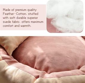 img 2 attached to 🐱 Ultra Soft Anti-Anxiety Fluffy Cat Bed Donut Round Dog Bed - 20in Cozy Pet Bed for Indoor Cats & Small Dogs with Pillow - Machine Washable