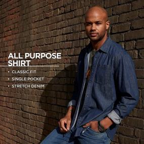img 1 attached to Lee Purpose Classic Sleeve Light Stretch Men's Clothing for Shirts