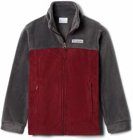 img 1 attached to Columbia Boys' Little Steens Mountain II Fleece, Red Jasper/Shark, X-Small - Warm and Stylish Winter Jacket for Kids
