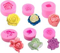 🌹 6-piece rose flower fondant mold - 3d flower silicone soap mold - flower bloom rose shape - resin rose candle mold - cake decoration, chocolate, handmade soap, candy making logo