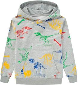 img 4 attached to Parent's Pick: HZXVic Dinosaur Sweatshirt Pullover 🦖 Black 6T - Trendy Boys' Fashion Hoodie & Sweatshirt