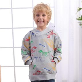 img 3 attached to Parent's Pick: HZXVic Dinosaur Sweatshirt Pullover 🦖 Black 6T - Trendy Boys' Fashion Hoodie & Sweatshirt