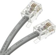 teninyu rj9 4p4c 4 conductor straight modular telephone data extension flat cord cable silver 7ft 2pack: reliable connectivity for phone and data transmission logo