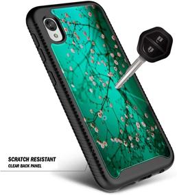 img 1 attached to 🌸 NZND Case for Motorola Moto E6: Full-Body Protection with Built-in Screen Protector - Plum Blossom Design