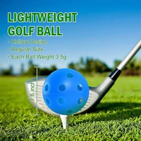 img 3 attached to 🏌️ AQUEENLY 50-Pack Plastic Golf Balls for Practice - Colored Practice Golf Balls for Backyard, Indoor, and Outdoor Use - Airflow Hollow Golf Practice Ball for Swing Training, Indoor Simulators, and Home Practice (5 Colors)