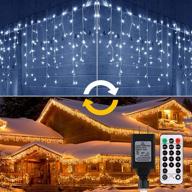 🎄 aloveco icicle lights outdoor: 440 led color changing warm to cool white christmas fairy lights with 11 modes, memory & timer - connectable curtain string lights for holiday, christmas, wedding логотип