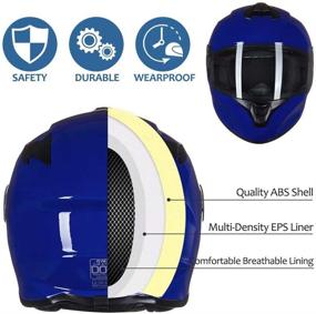 img 1 attached to 🏍️ ILM Full Face Motorcycle Helmet with Enhanced Air Ventilation, Bonus Replacement Visor - DOT Approved for Men and Women (Blue, Small)