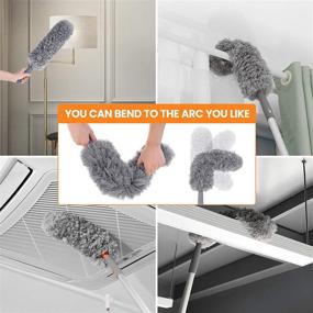 img 3 attached to 🧹 Baban Microfiber Duster with Extension Pole - Versatile Cleaning Tool for High Ceilings, Keyboards, and Furniture