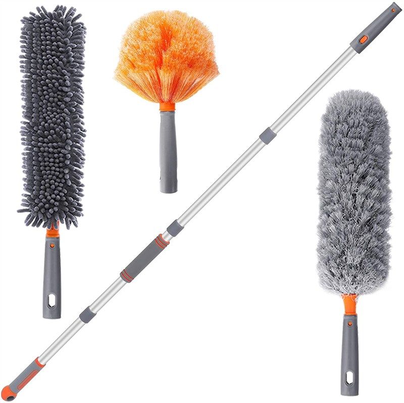 Flexible Fan Dusting Brush, Flexible Fan Dusting Brush (Non-disassembly  Cleaning),Bendable Dusting Brush, Microfiber Dust Collector, Electric Fan