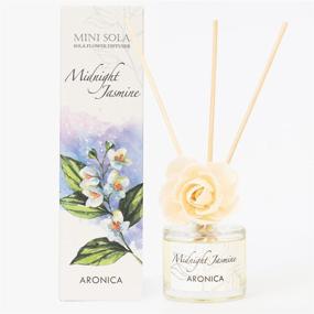 img 2 attached to 🌸 Aronica Mini Flower and Reed Diffuser: Midnight Jasmine Scent, 1.35 oz/40 ml - Luxurious Bathroom Diffuser for Unforgettable Home Fragrance