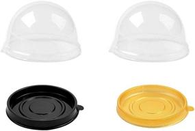 img 2 attached to 🧁 Pralb 100-Pack of Clear Plastic Mini Cupcake Boxes Muffin Pod Dome Muffin Single Container Box, Ideal for Wedding Birthday Gifts Supplies, 70mm X 45mm (Dia X H) - Cheese Pastry, Dessert, Mooncake - 50 Gold/50 Black