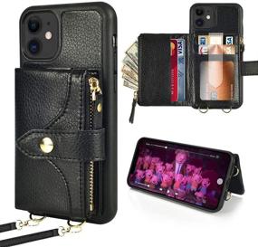 img 4 attached to 📱 LAMEEKU Crossbody Wallet Case for iPhone 11 - Protective Card Slot Wallet with Wrist Strap - Black (6.1 Inch)