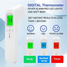 img 2 attached to 🌡️ Infrared Digital Non-Contact Forehead Thermometer with Fever Alarm, Memory Function, and LCD Display for Adults and Kids