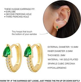 img 3 attached to 💎 Dazzling LAVLA Dainty Huggie Earrings: Exquisite Zirconia Girls' Jewelry