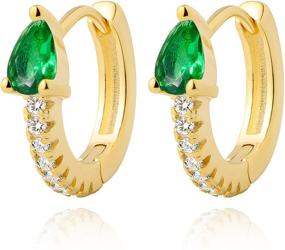 img 4 attached to 💎 Dazzling LAVLA Dainty Huggie Earrings: Exquisite Zirconia Girls' Jewelry