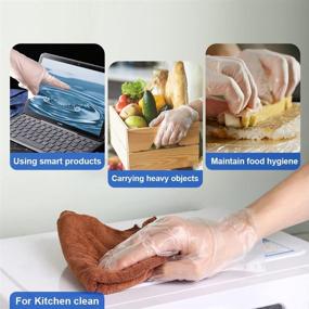 img 2 attached to 🧤 Latex-Free TPE Disposable Gloves (200PCS) - Safe for Kitchen, Household Cleaning, and Food Handling