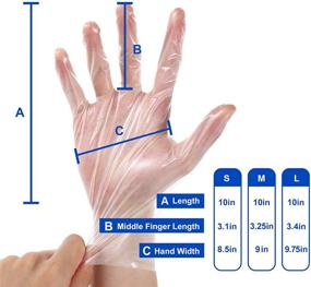 img 1 attached to 🧤 Latex-Free TPE Disposable Gloves (200PCS) - Safe for Kitchen, Household Cleaning, and Food Handling