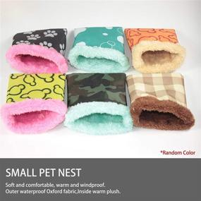 img 1 attached to 🐹 Winter Warmth for Small Pets: 7.08 x 9.05 Inch Hamster Sleeping Bag – Cozy Plush Bed for Hedgehogs, Guinea Pigs, Squirrels, and More!