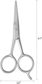 img 3 attached to 💈 HAWATOUR Stainless Steel Beard Scissors for Precision Grooming of Beard, Mustache, Eyebrow, and Nose Hair