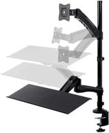 💻 black monoprice articulating gas spring sit stand monitor and keyboard riser desk mount - 26 inch table top workstation, easy to use, compatible with most desks logo