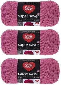 img 1 attached to ❤️ Пряжа Red Heart E300-774 Super Saver - светло-малиновый: яркий и универсальный материал для ваших творческих проектов